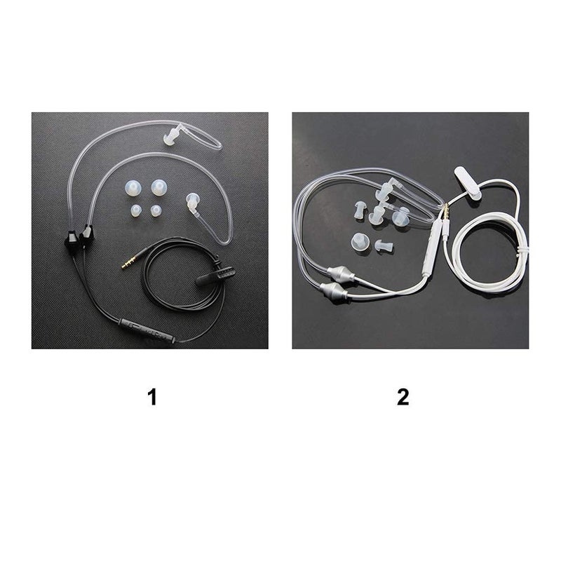 RICH IStereo Ear Headphones,Air Tube Anti-Radiation Headsets Earphone,in Ear Stereo Noise Isolating Anti-Radiation Earbuds with Microphone for Mobile Phone Black - Image 3